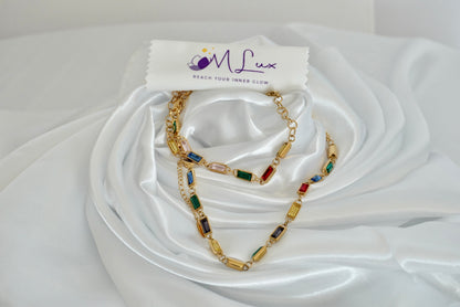 Set collar y pulsera multicolor